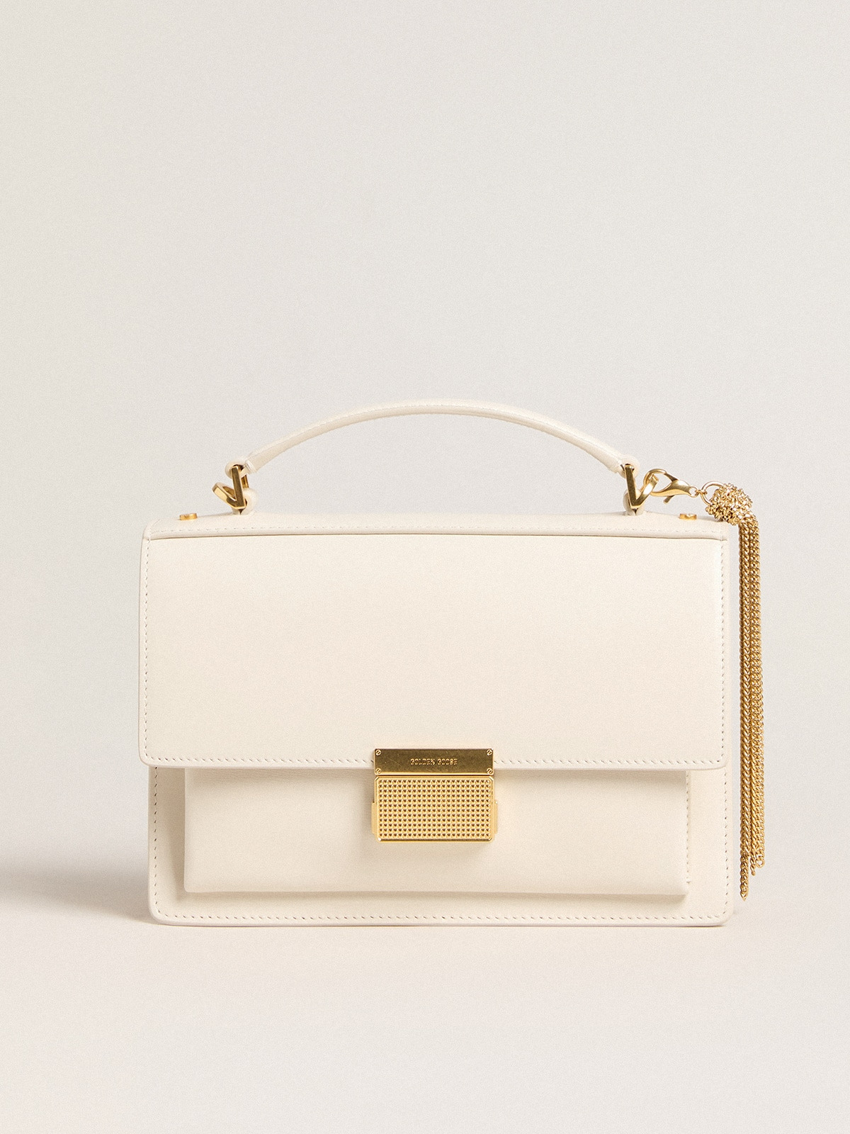 Venezia Bag in butter-colored boarded leather with gold details - 6
