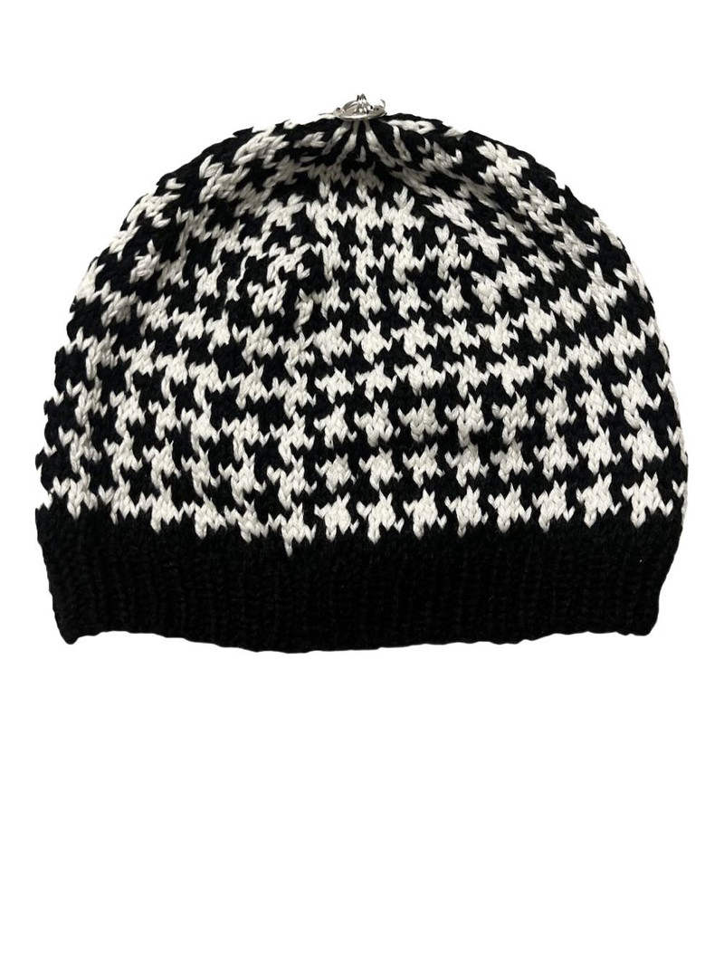 Chrome Hearts triple cross houndstooth beanie outlook