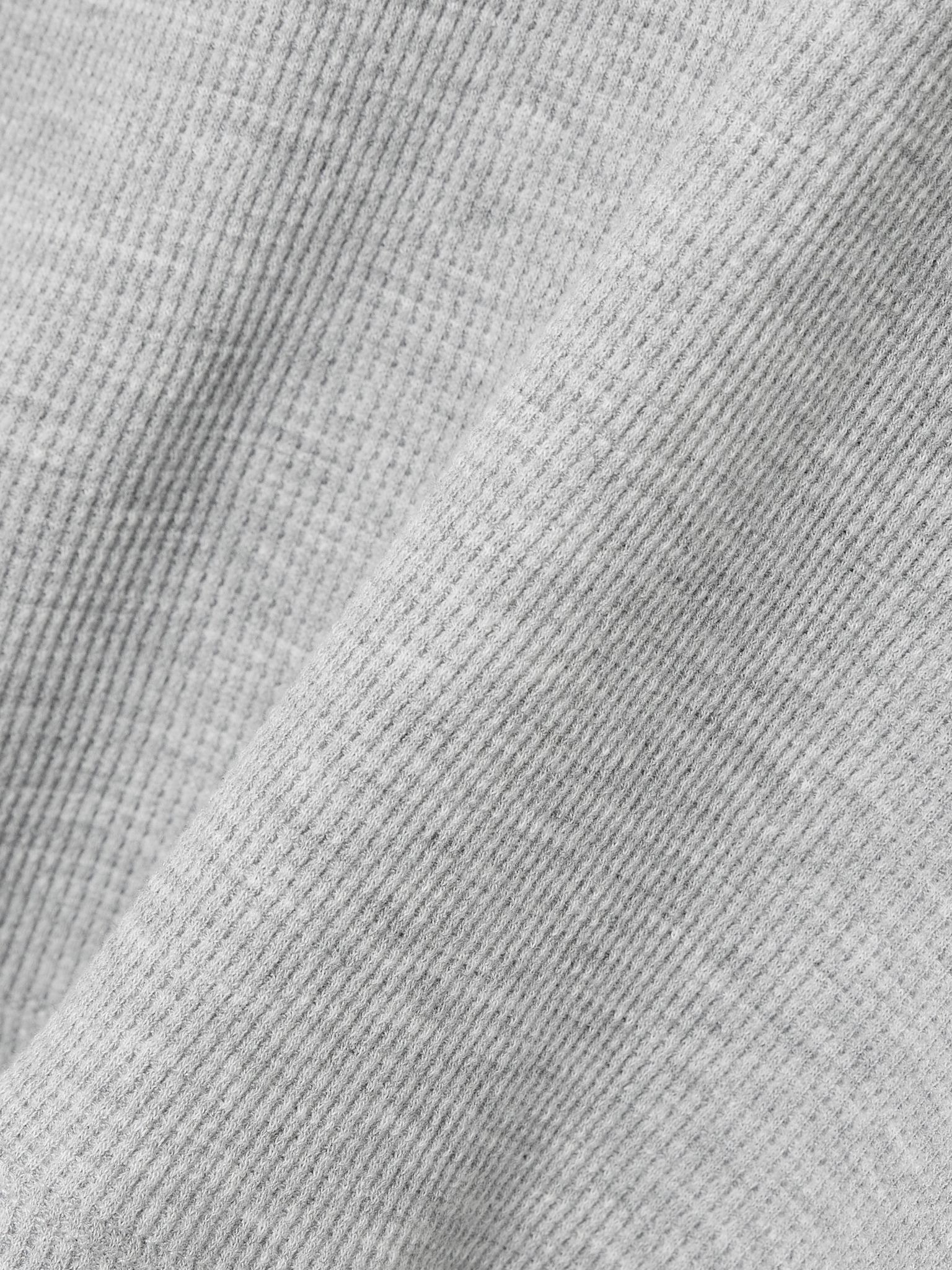 Waffle-knit stretch cotton and modal-blend T-shirt Gray - 4