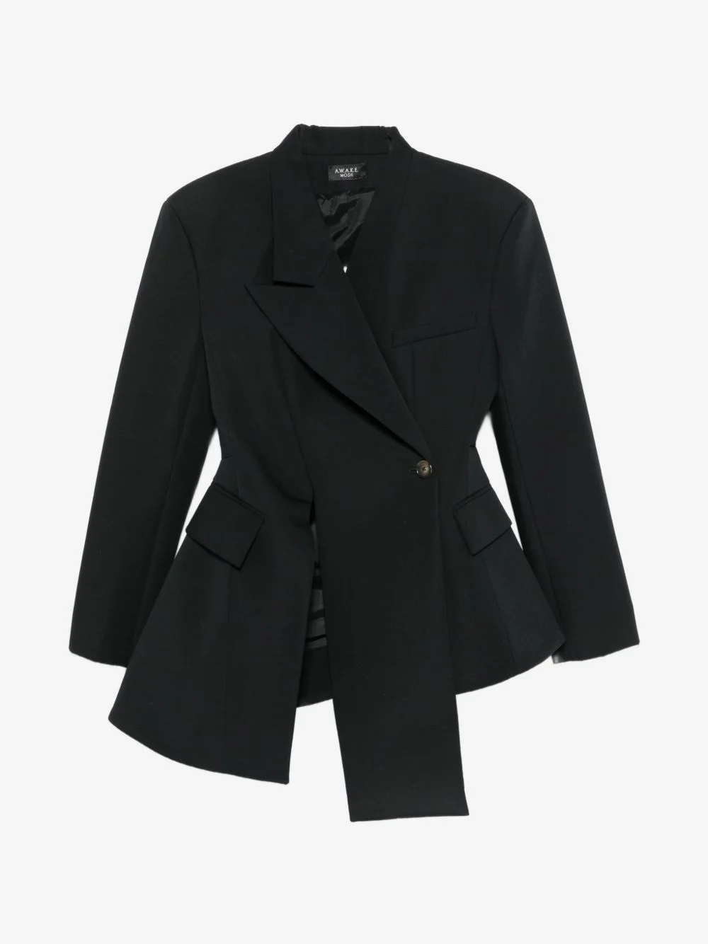 asymmetric-hem single-breasted blazer - 1