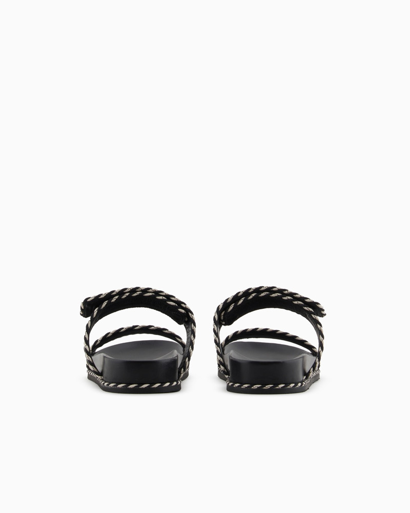 EMPORIO ARMANI SANDALS WITH NAPPA-LEATHER STRAP AND TWO-TONE EDGES outlook