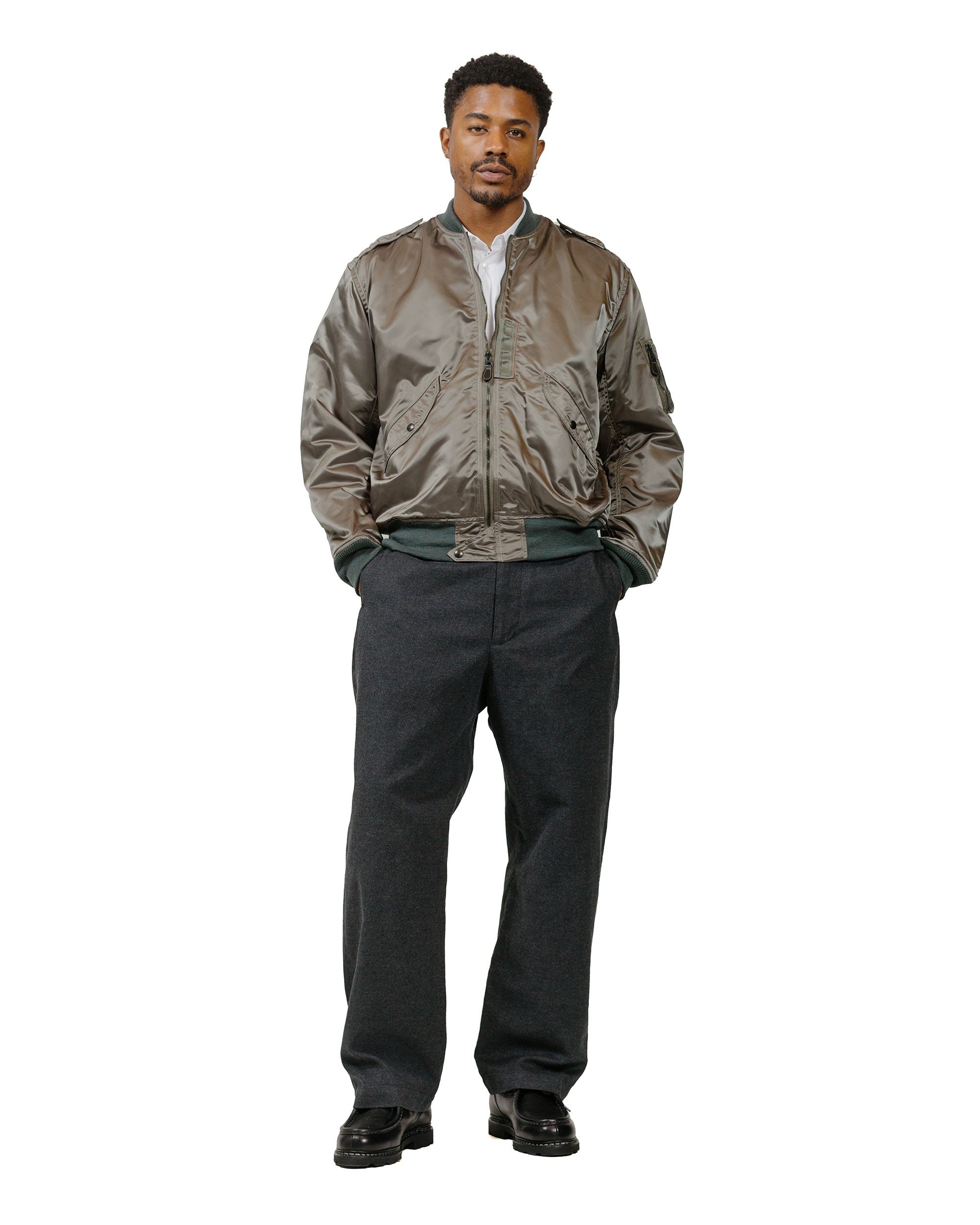 Officer Pant Charcoal CP Brushed Cloth - 4
