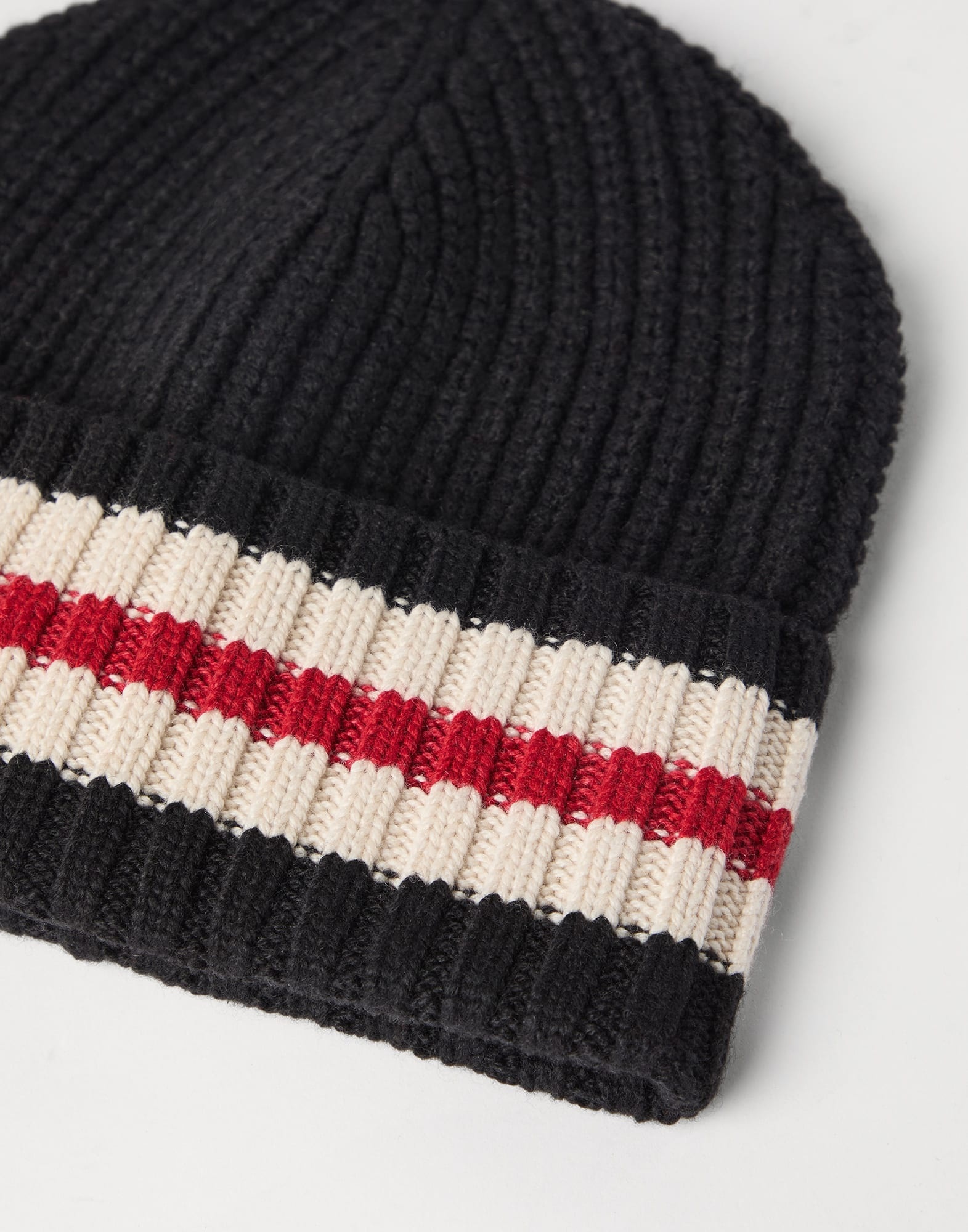 Cashmere Feather yarn English rib knit beanie - 2