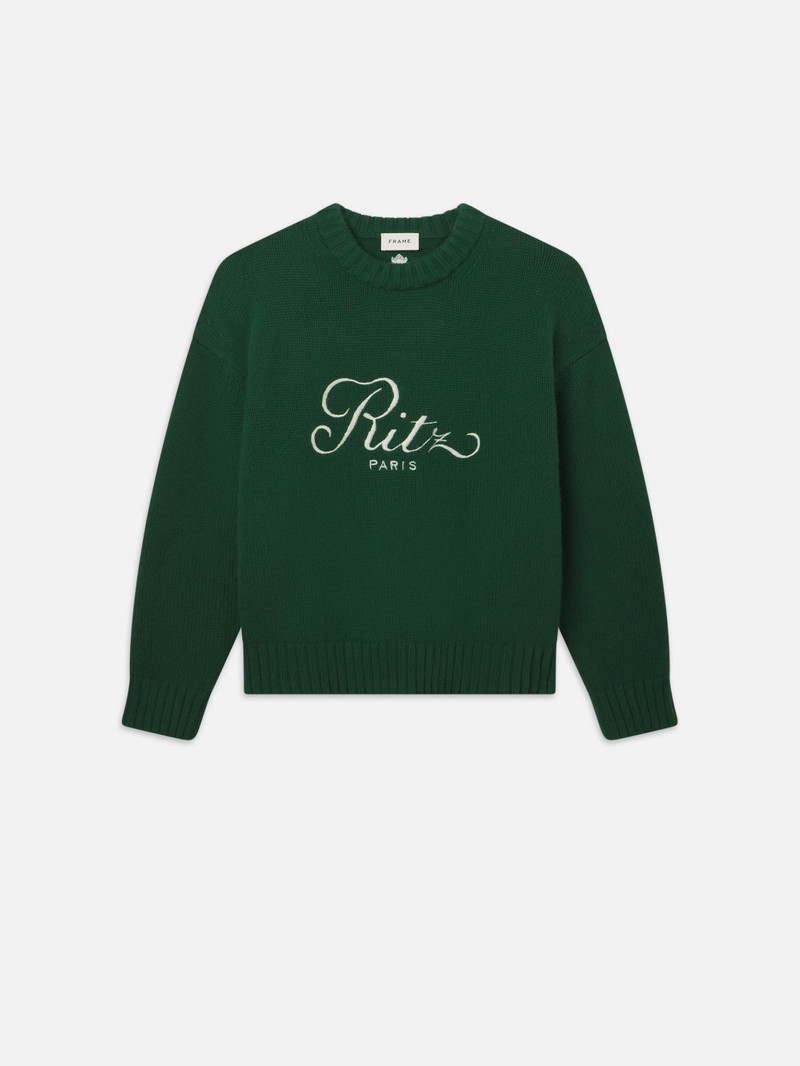 Ritz Unisex Cashmere Sweater in Hunter Green 1