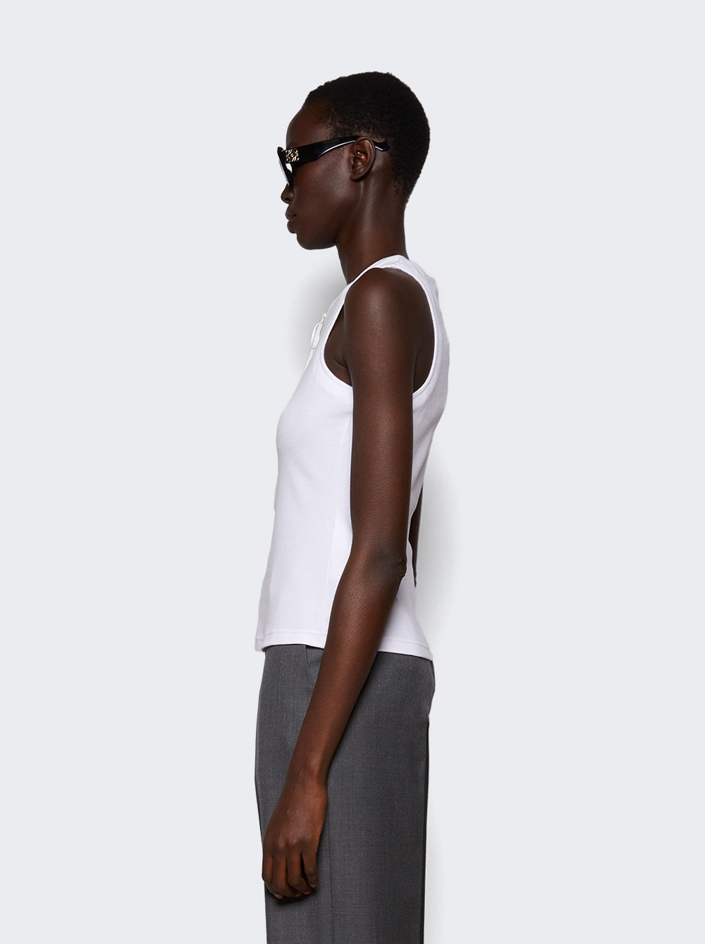 Lace Up Tank Top White - 3