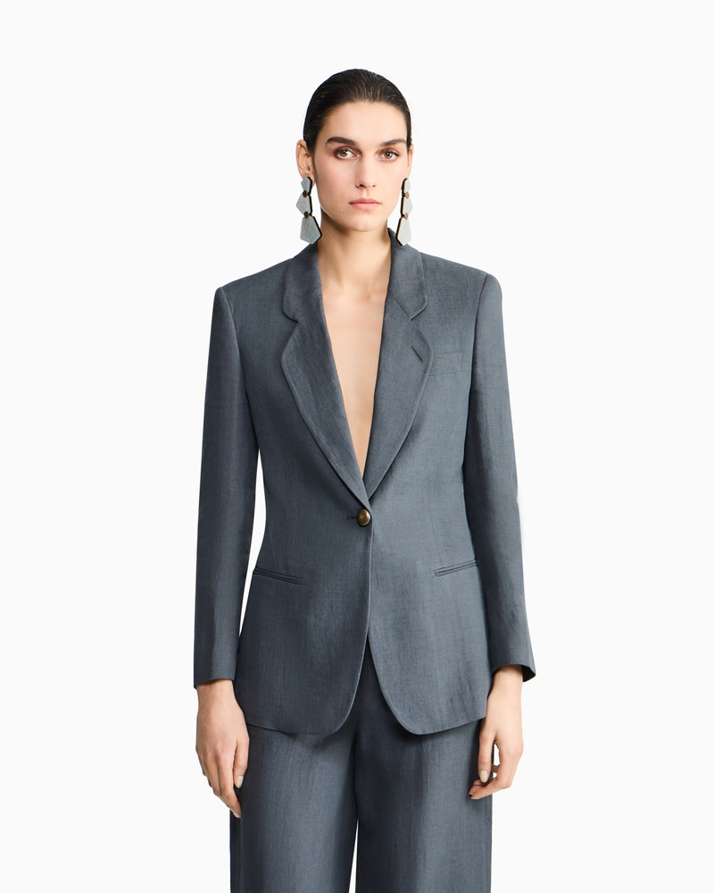 GIORGIO ARMANI SINGLE-BREASTED LINEN JACKET outlook