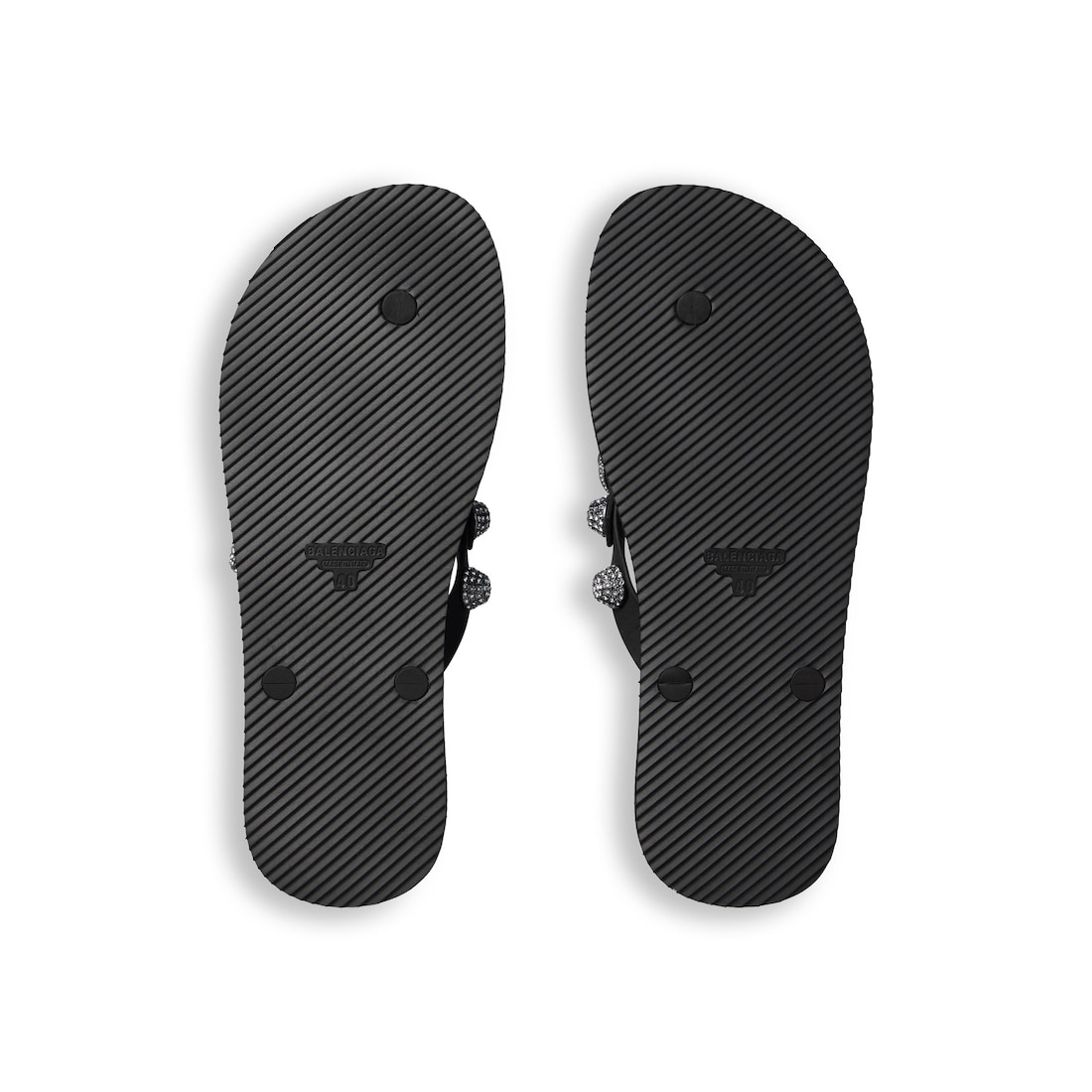Women's Cagole Thong Sandal in Black/crystal - 7