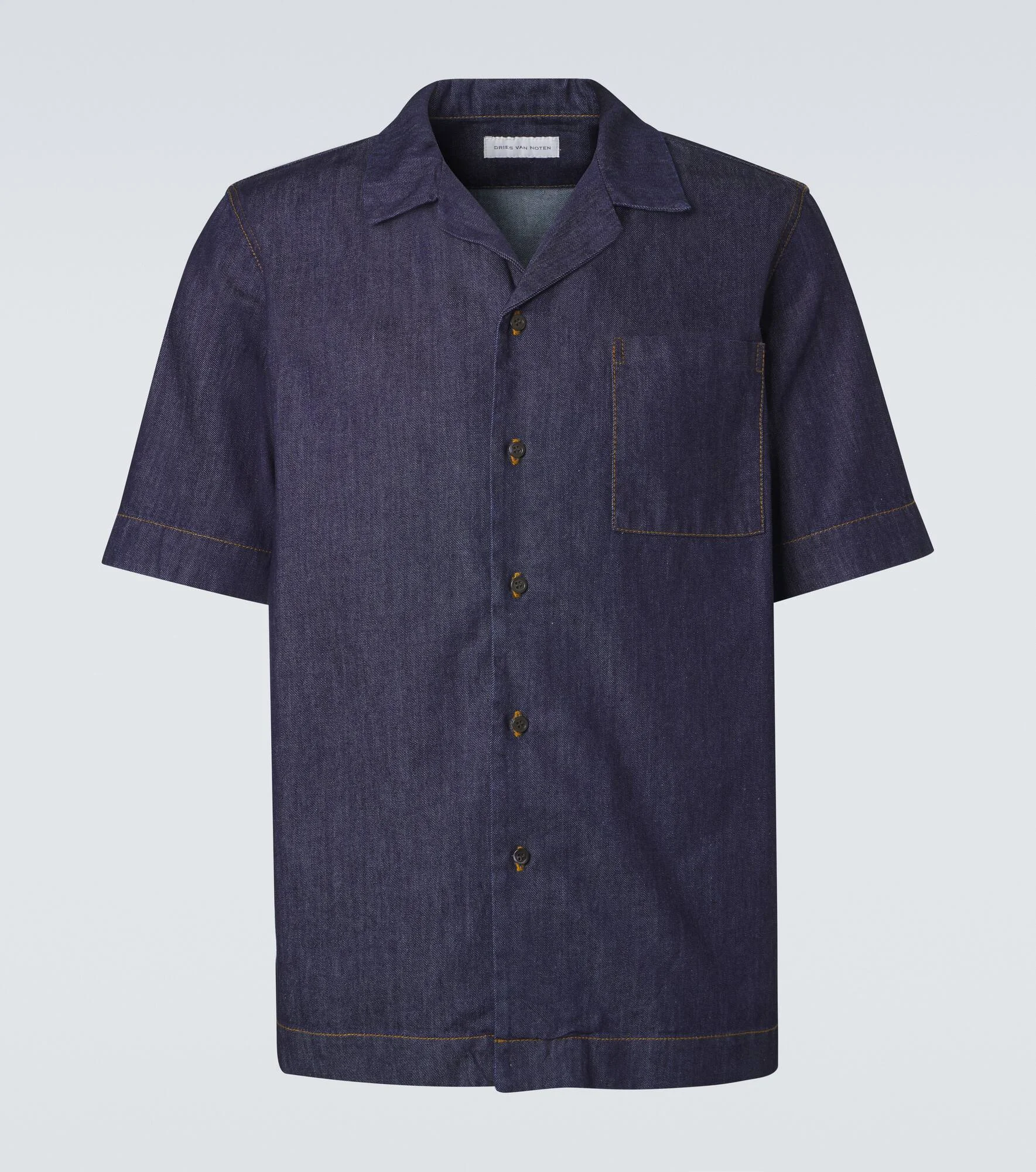 Cotton denim bowling shirt - 1
