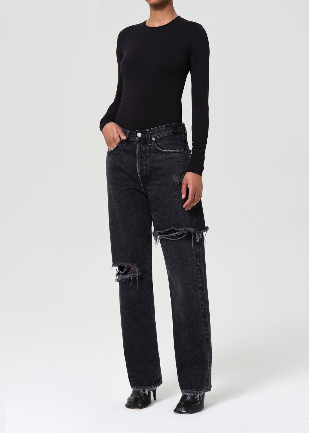 AURA LONG SLEEVE BODYSUIT IN BLACK - 5