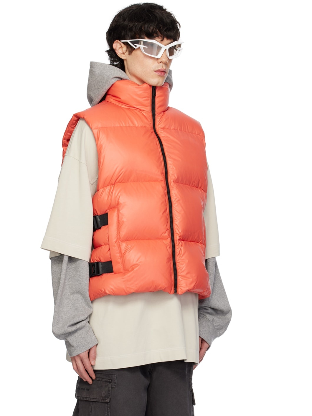 Orange Buckle Down Vest - 2