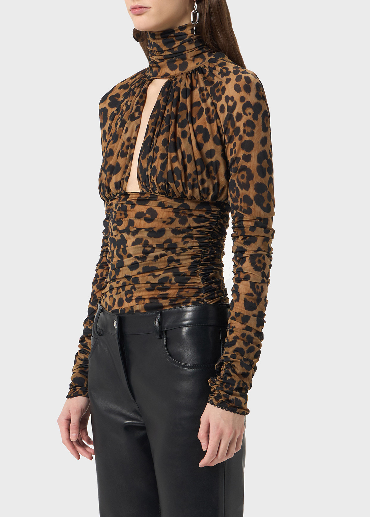PRINTED JERSEY BODYSUIT WITH CUT-OUT - 5