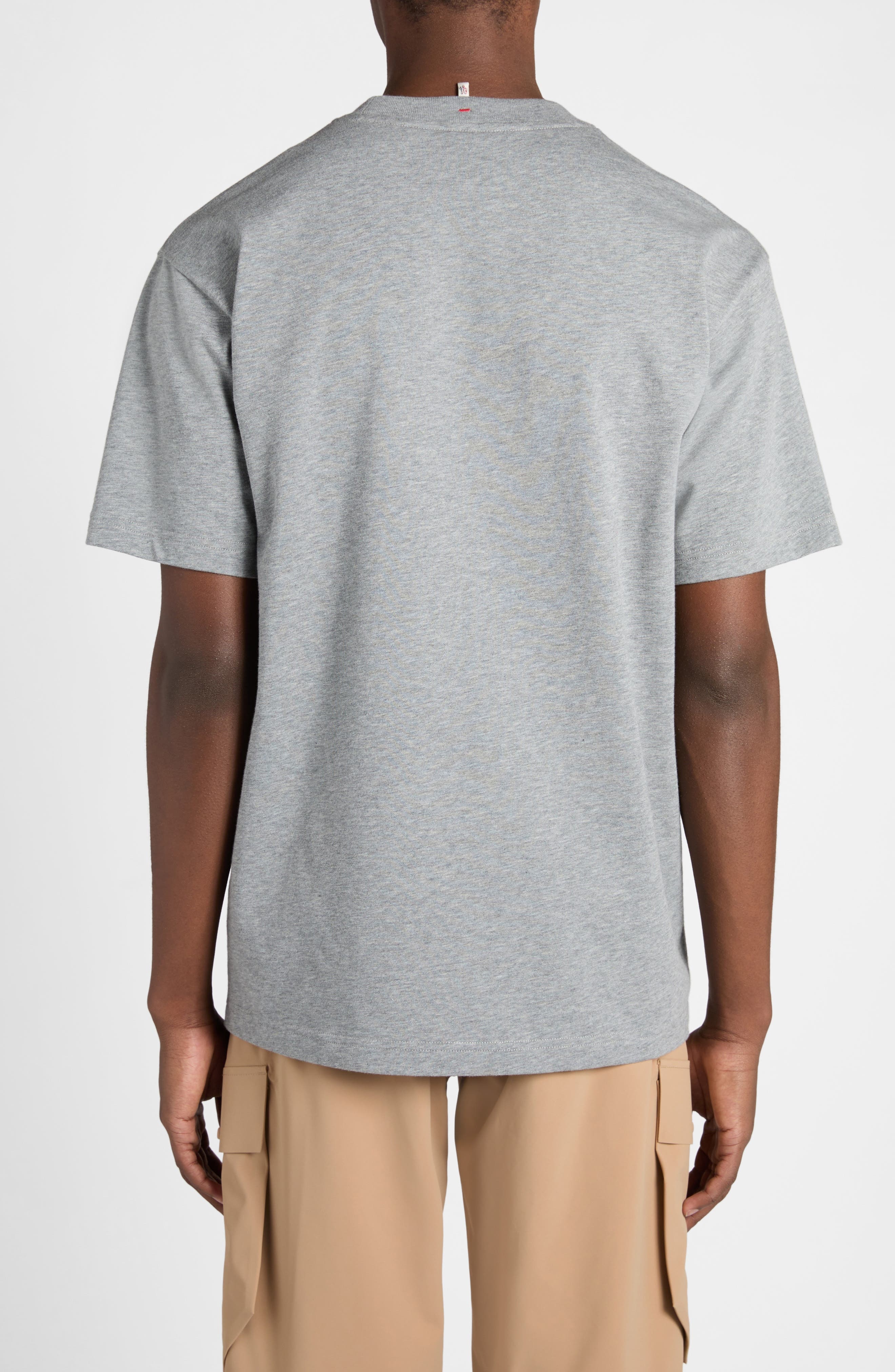 Moncler Grenoble Embroidered Logo Cotton T-Shirt in Grey at Nordstrom - 3