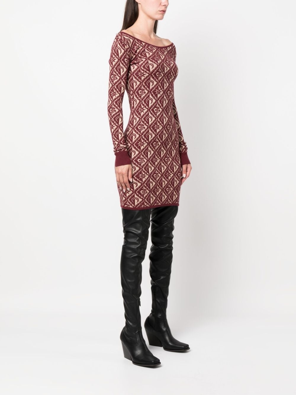 Moon Diamant-jacquard minidress - 3