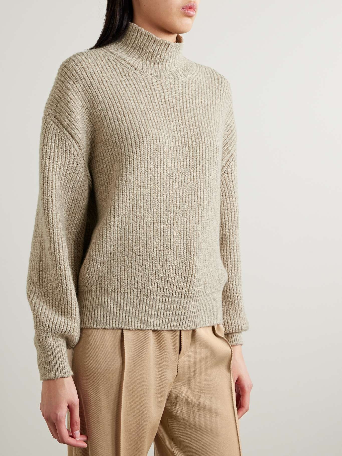 Ribbed cashmere turtleneck sweater - 3