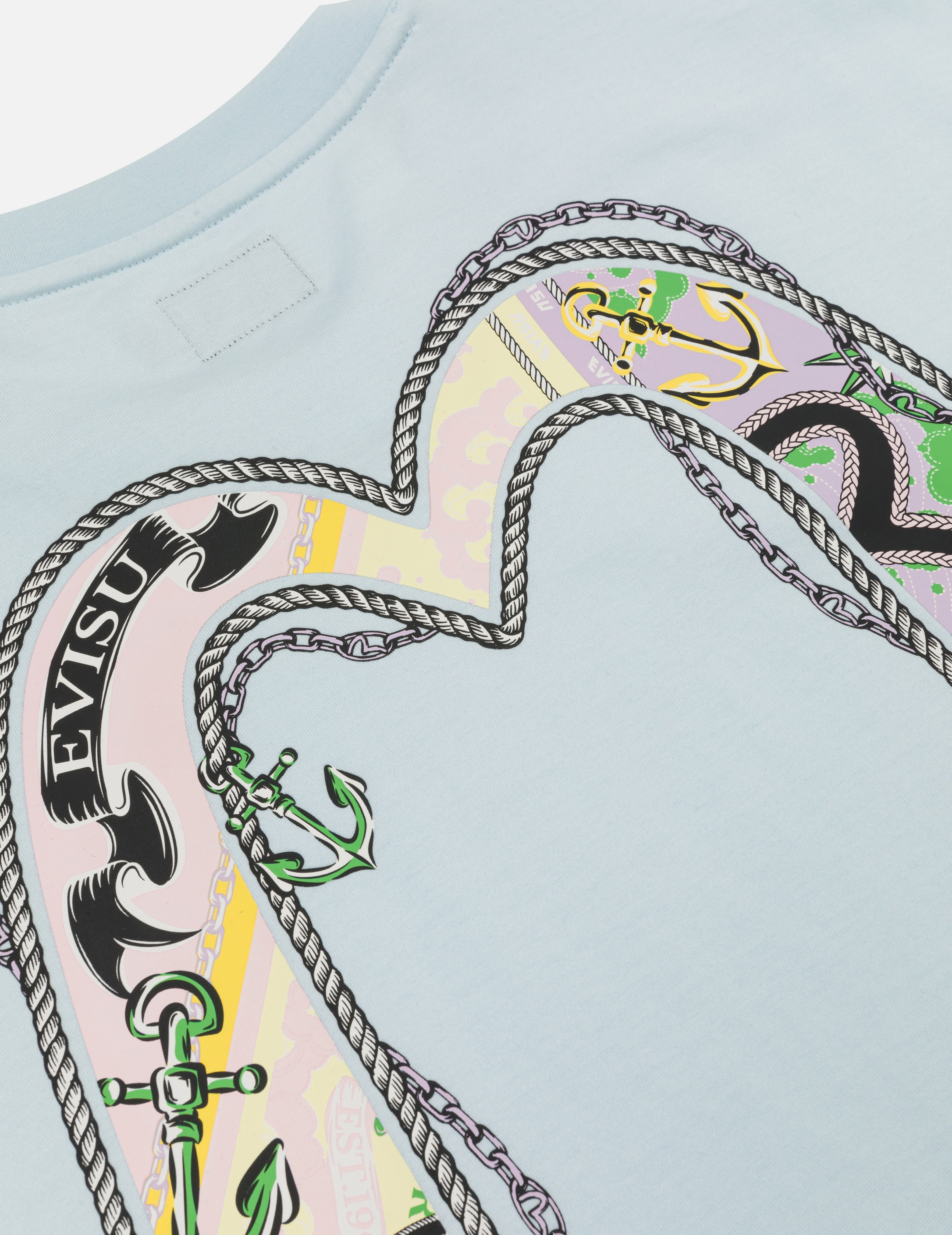 Twisted Rope and Daicock Anchor Print Oversized T-Shirt - 5