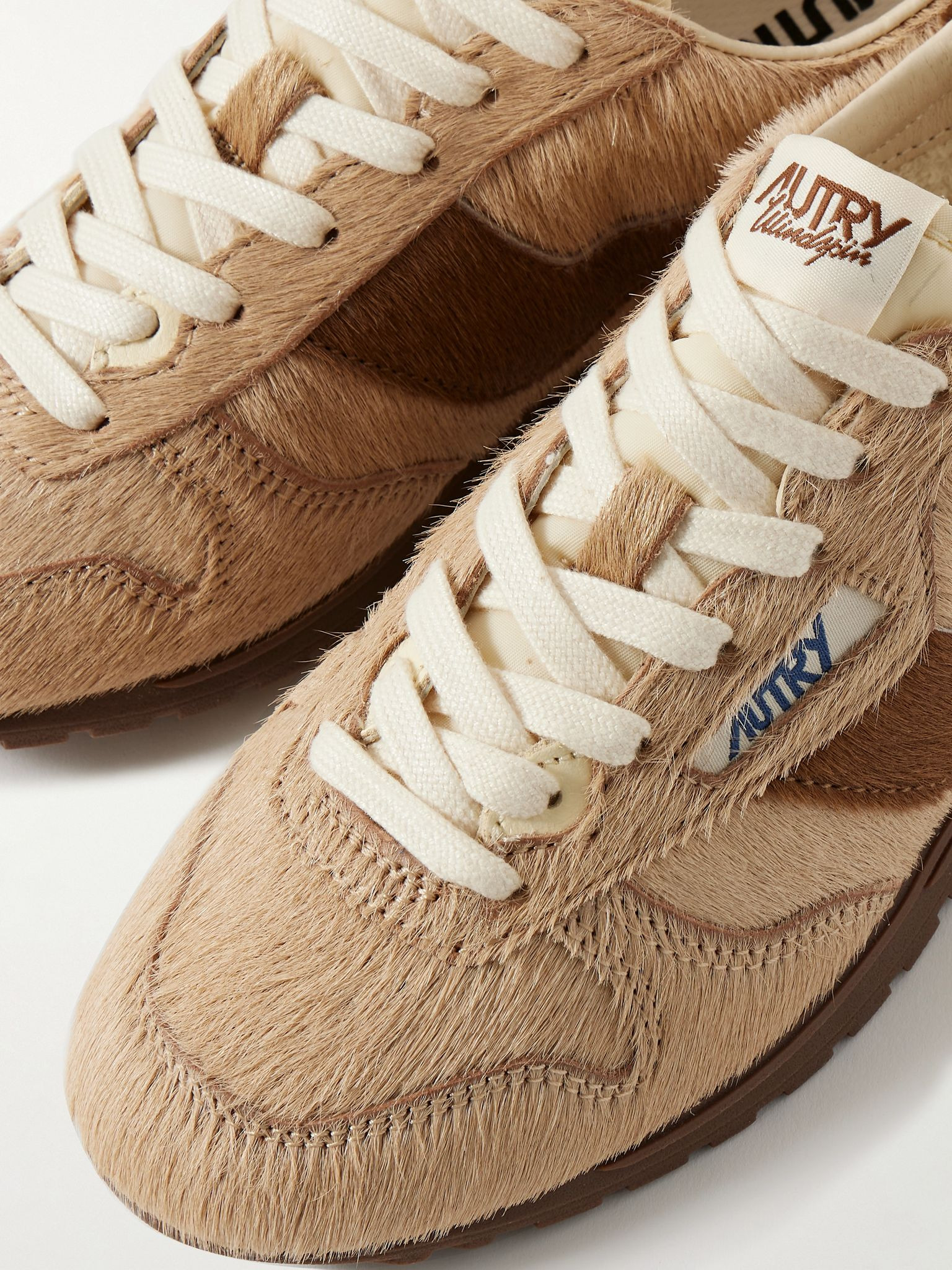 Windspin two-tone calf hair sneakers Camel - 4