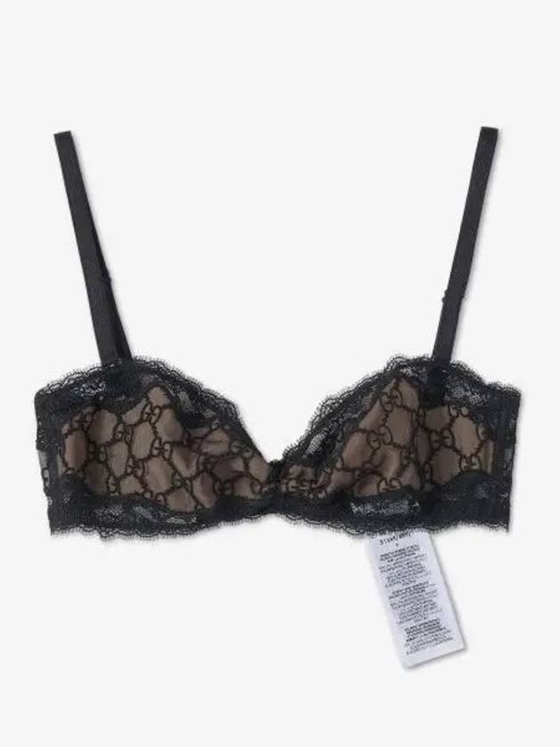 GUCCI GG embroidered tulle bra outlook