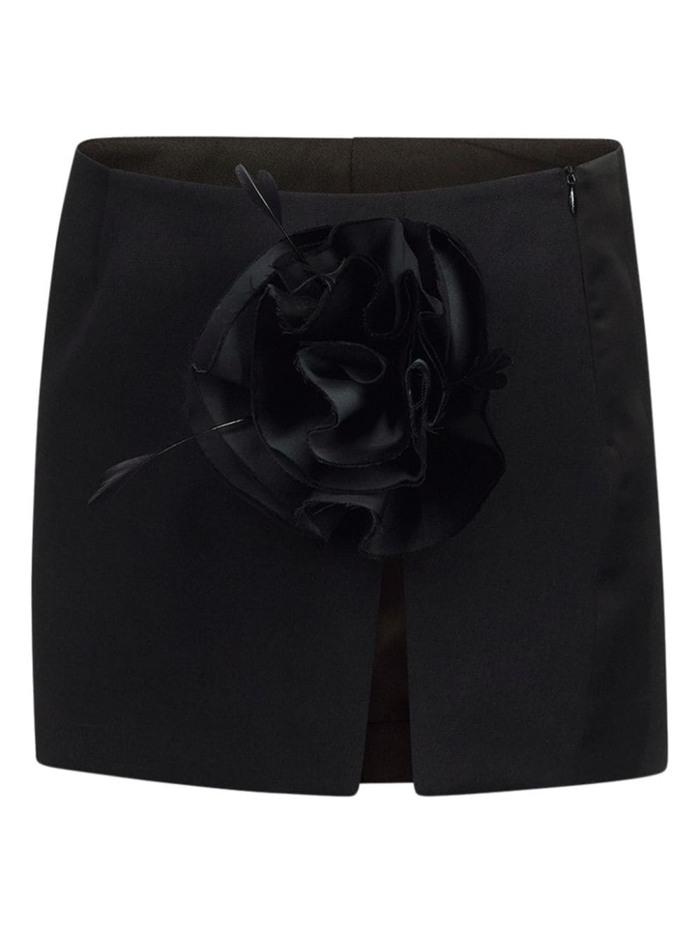 floral-appliqué wool miniskirt - 5