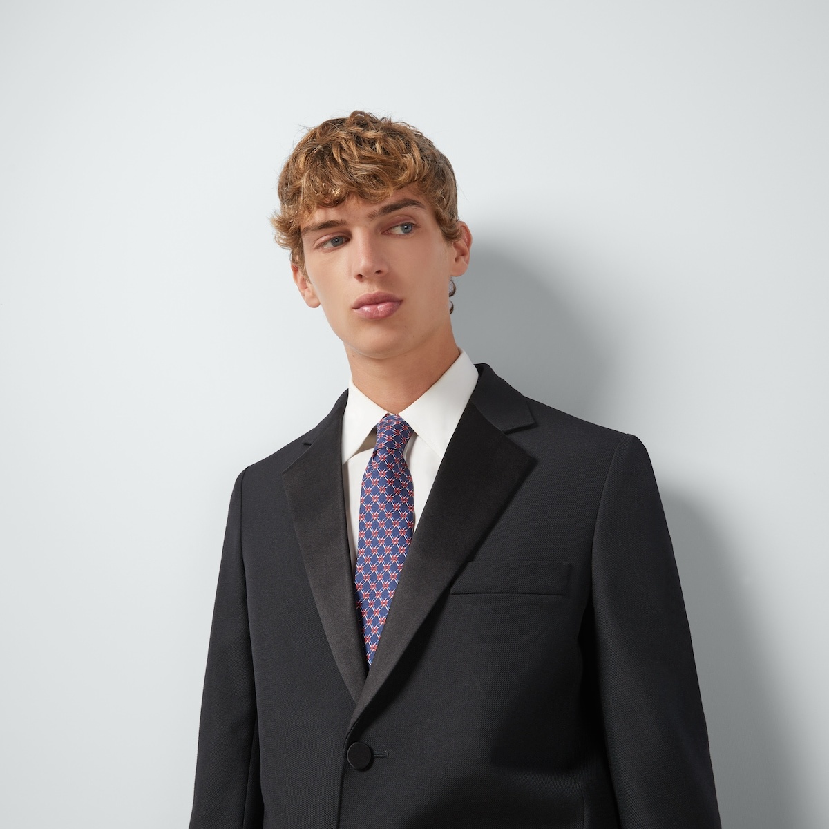 Round Interlocking G net silk tie - 3