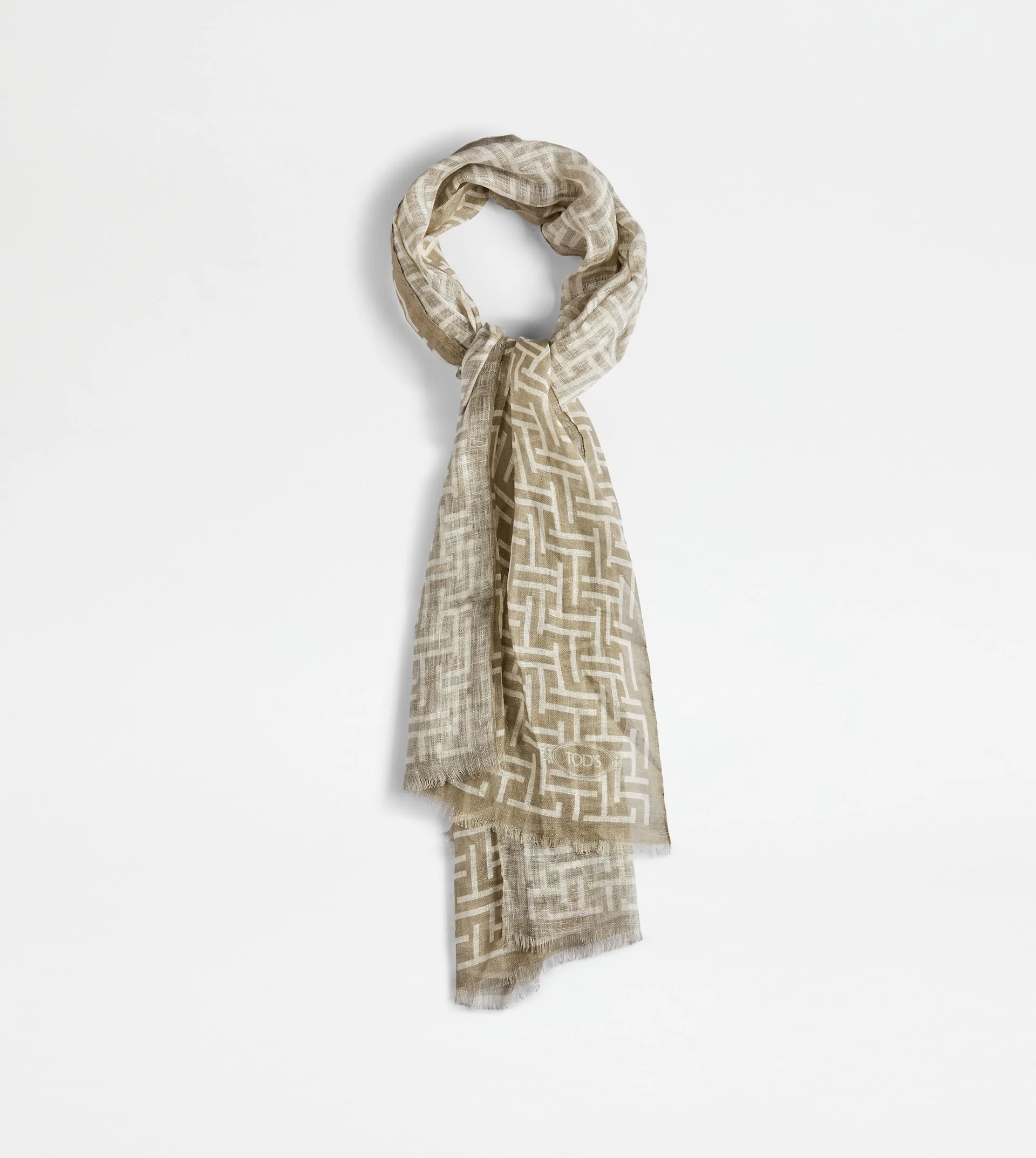 SCARF IN LINEN - BROWN - 1