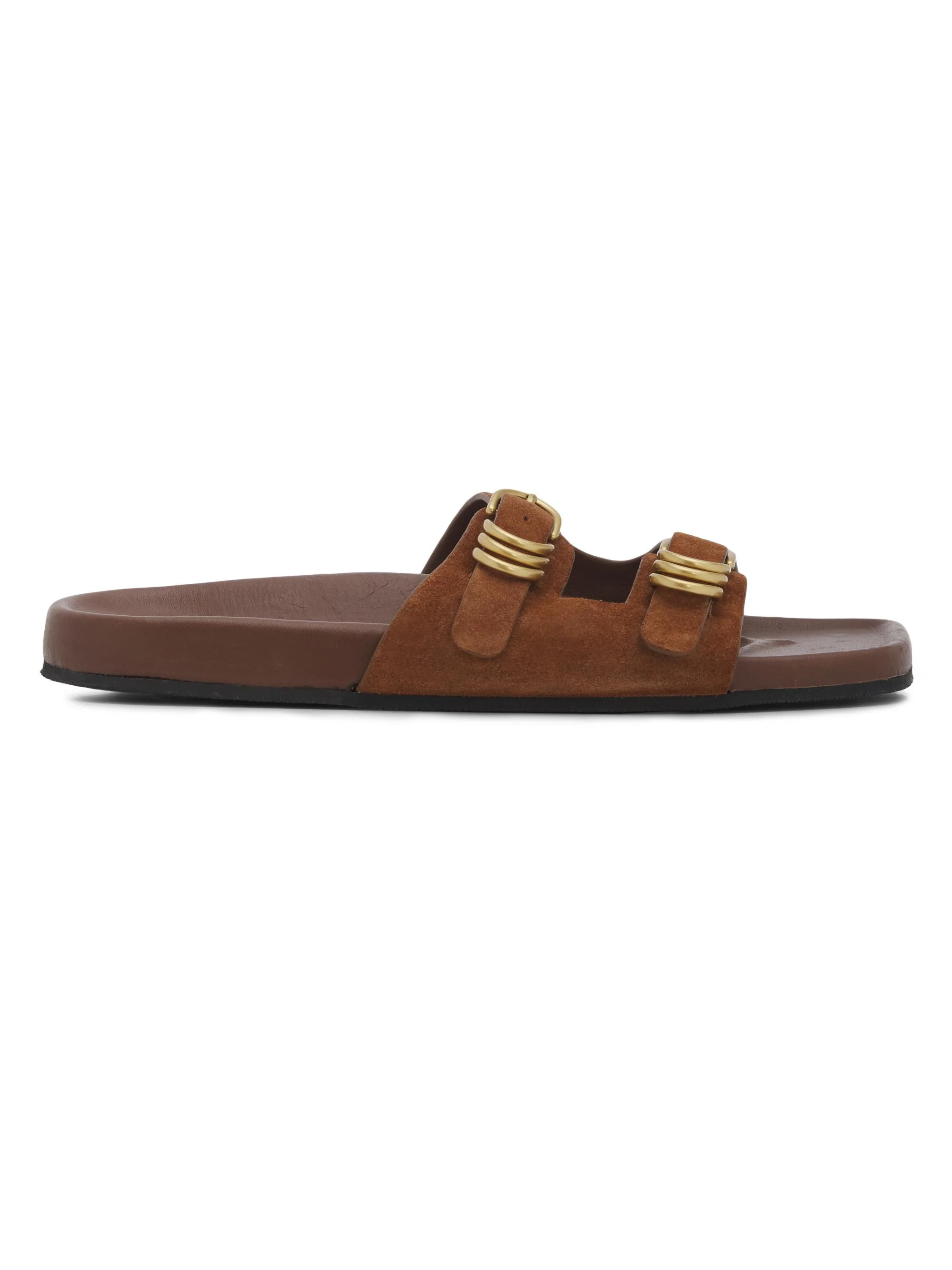 Women's Rue Buckle Suede Slides - Umber Suede - 1