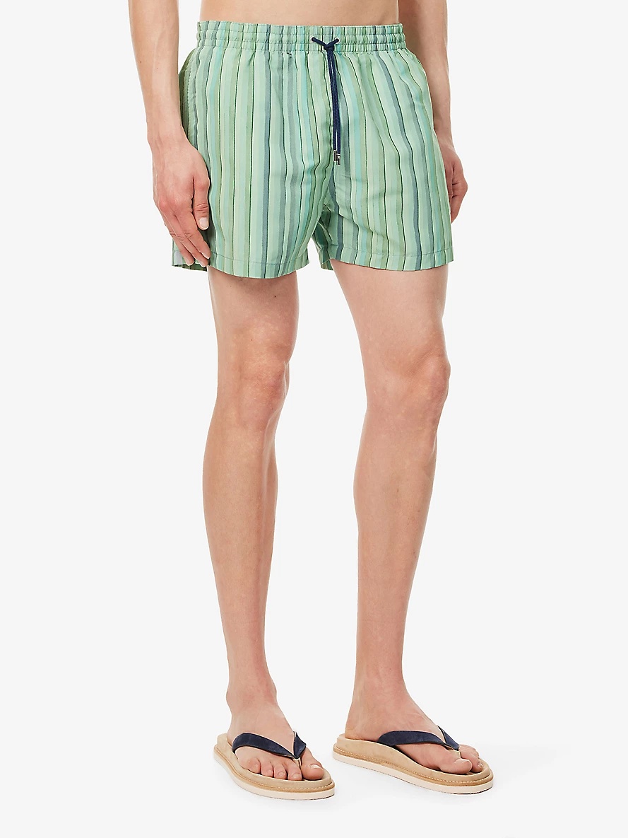 Striped recycled polyester-blend swim shorts - 3