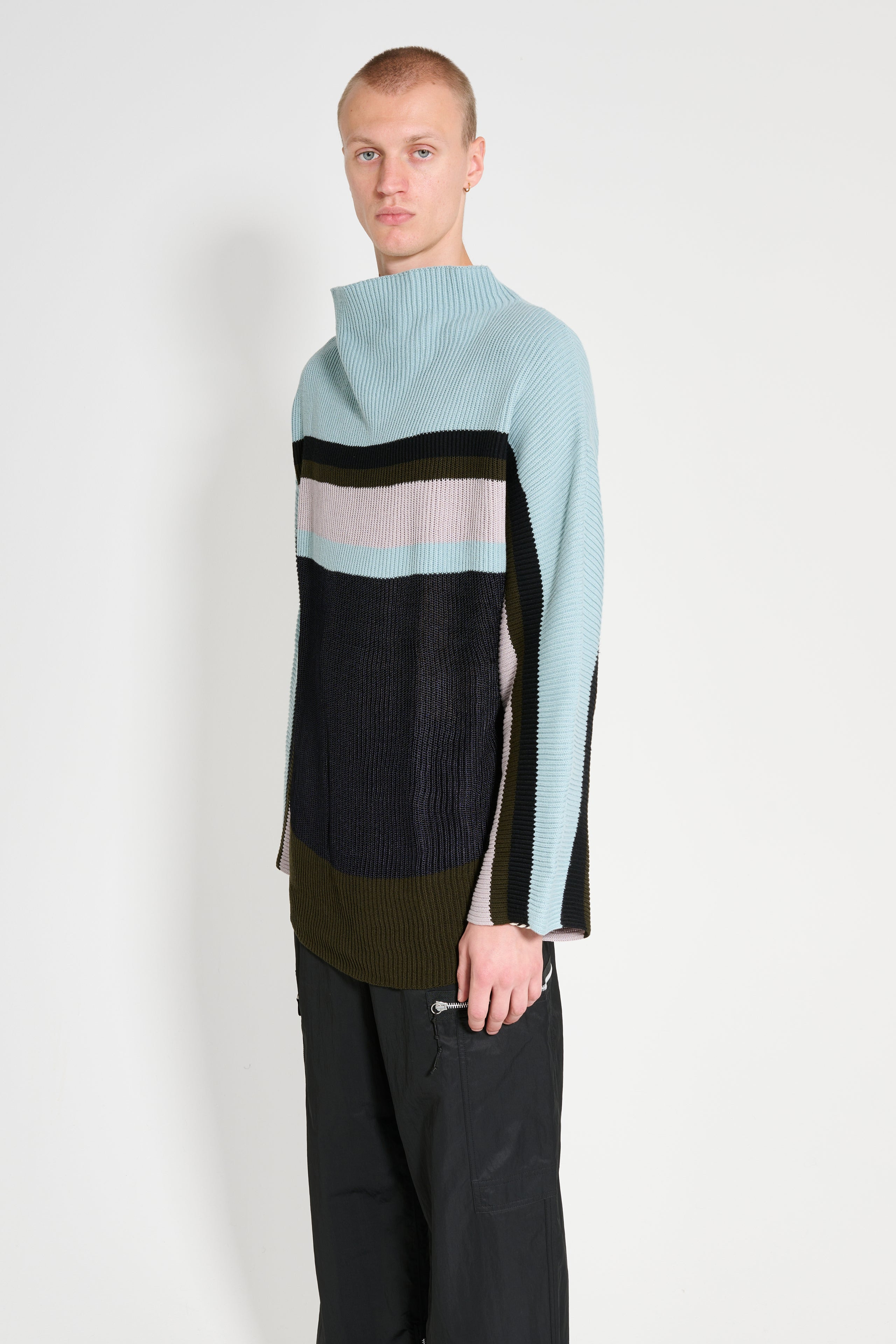 KIKO KOSTADINOV ESSICK STRIPE LONG SLEEVE ASH BLUE / D GREY - 2