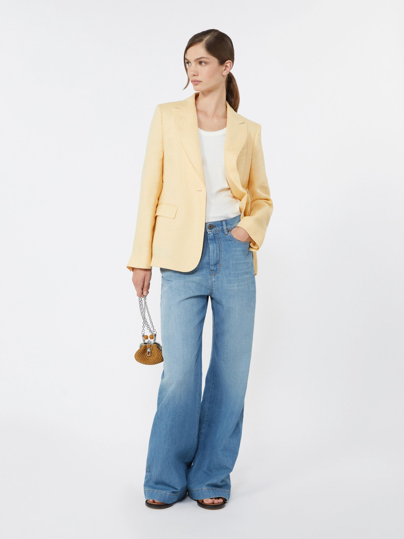 WEEKEND Max Mara Linen canvas blazer - LIGHT YELLOW outlook