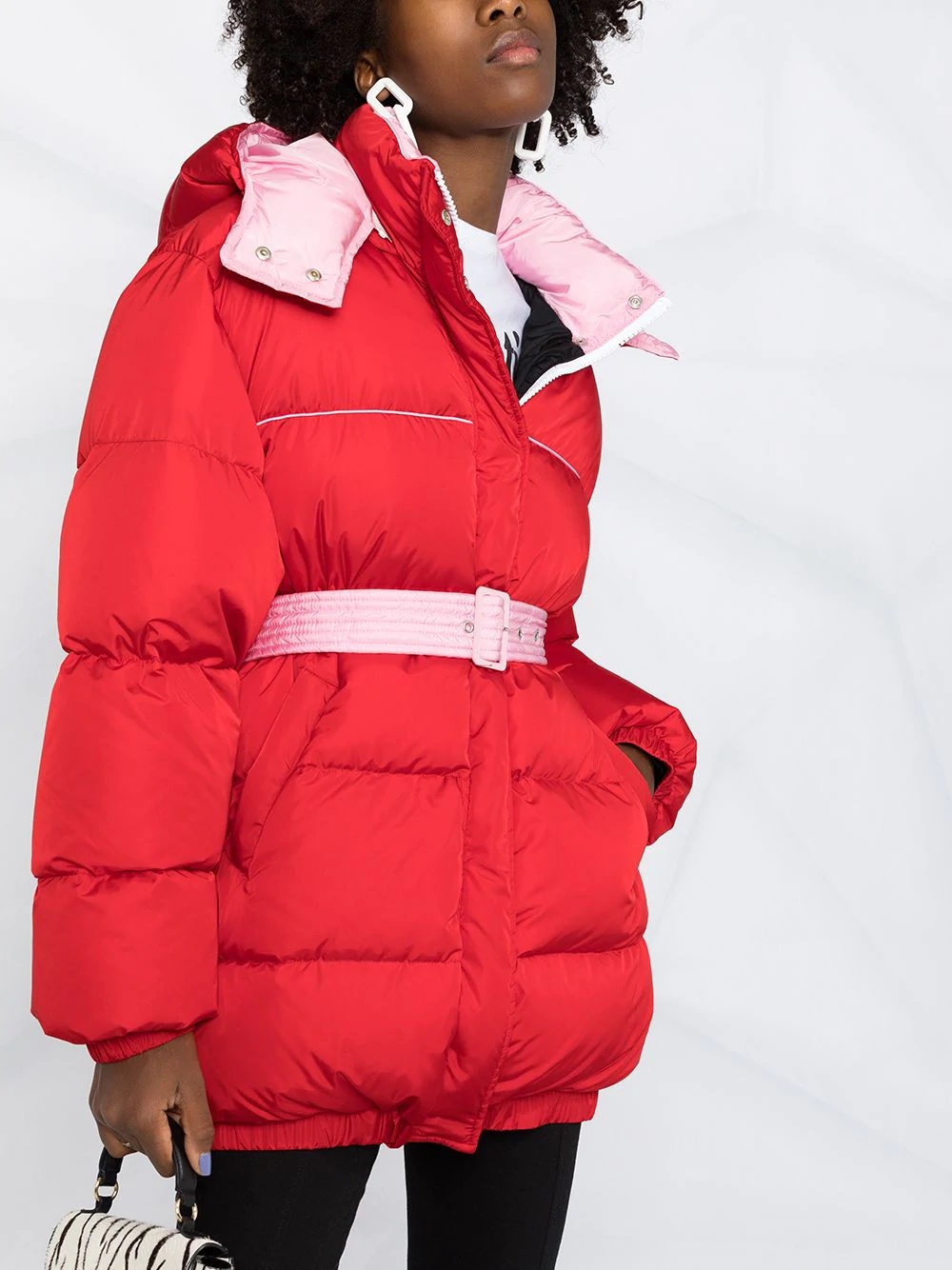 belted waist puffer jacket - 5