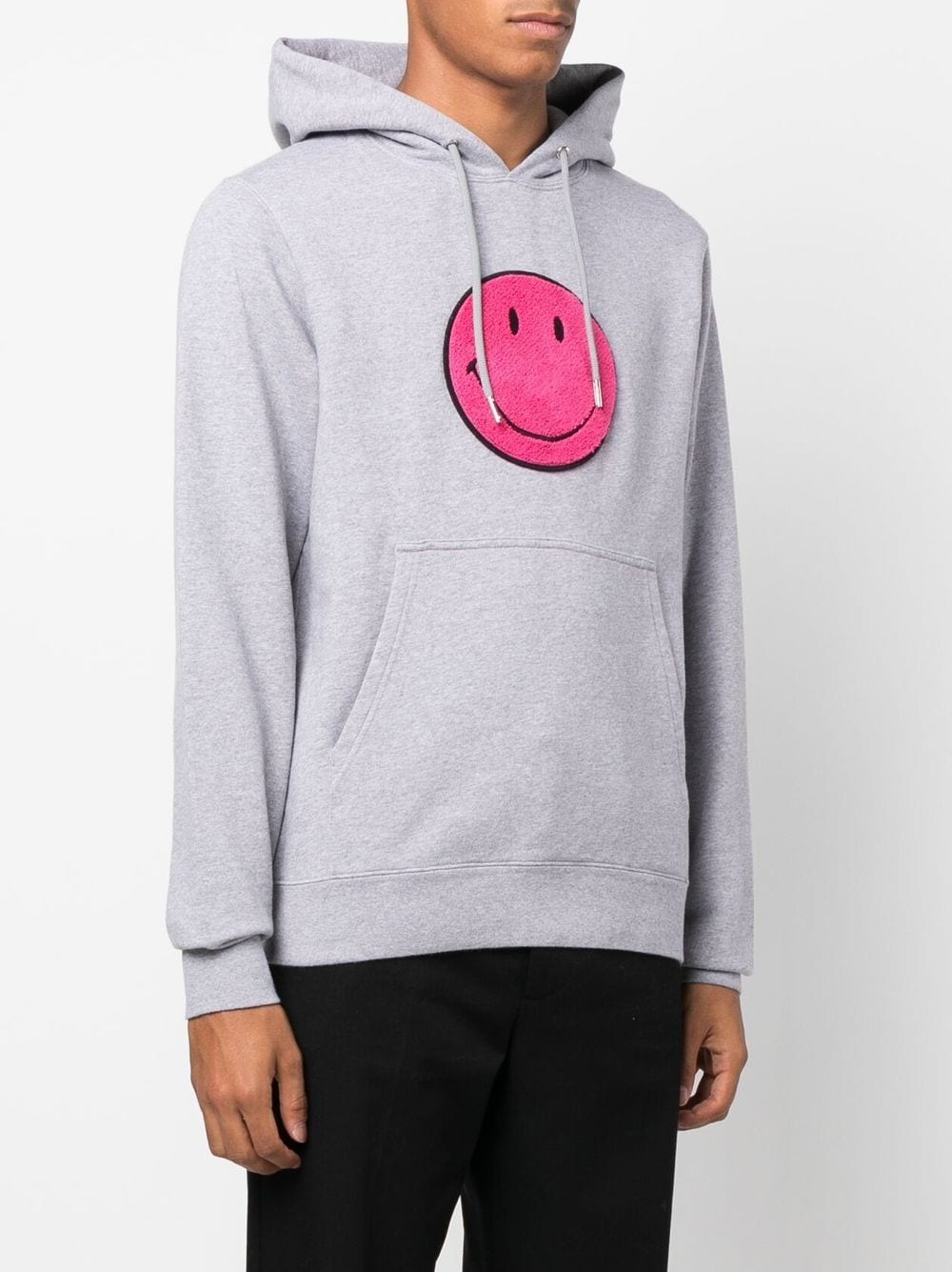 Smiley patch pullover hoodie - 3