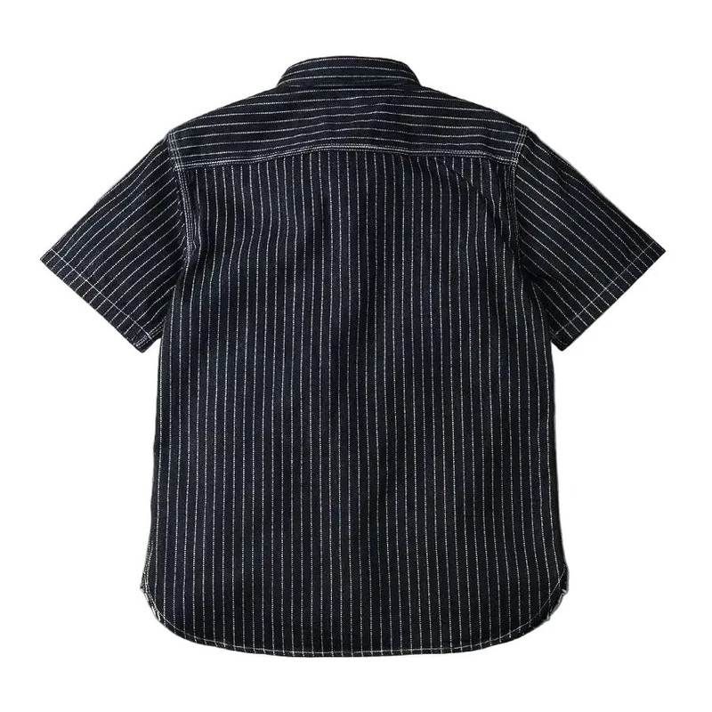 THE FLAT HEAD FN-SDK-702 10oz Wabash Denim Short Sleeve Work Shirt Blue outlook