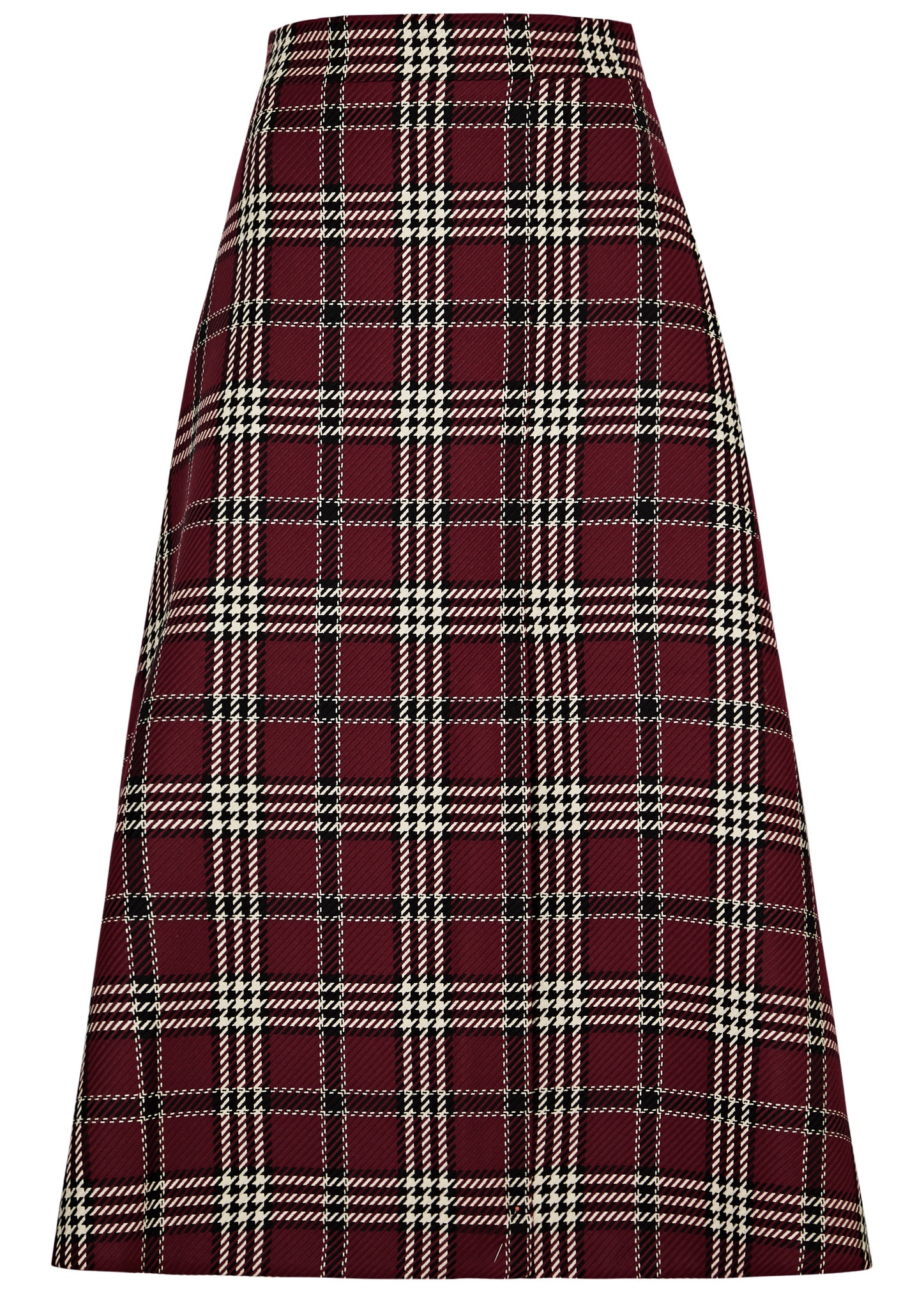 Tora tartan wool-blend midi skirt - 1