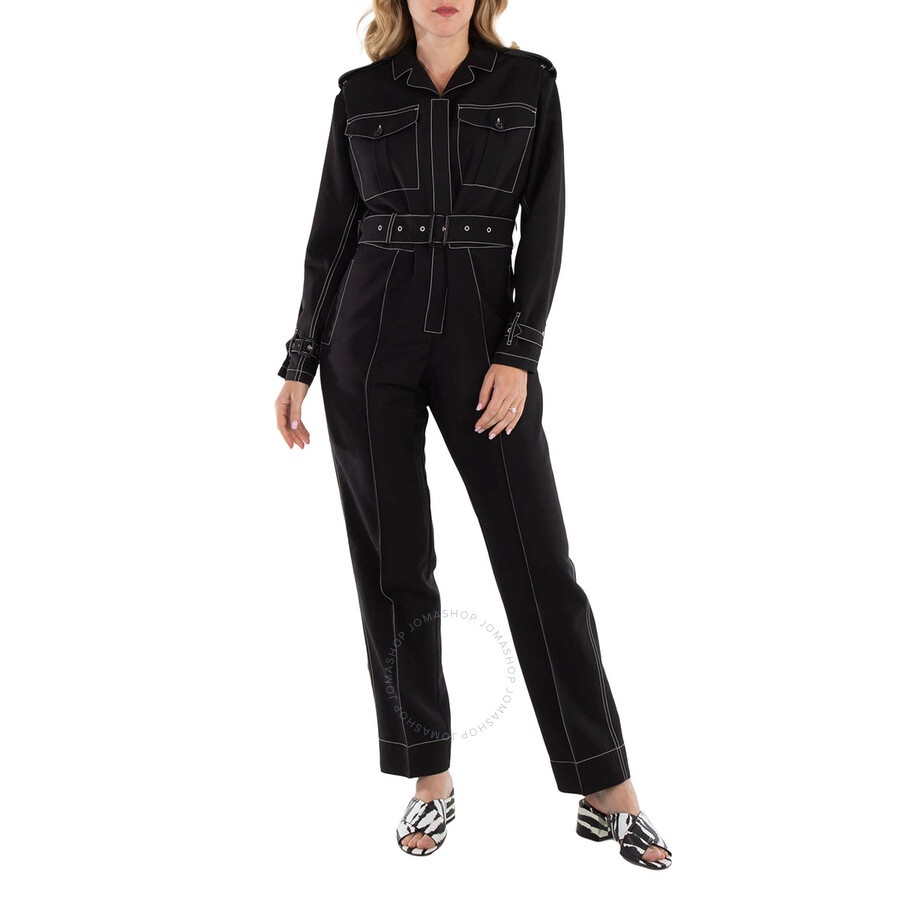 Burberry Black Catalina Long-Sleeve Belted Jumpsuit - 4