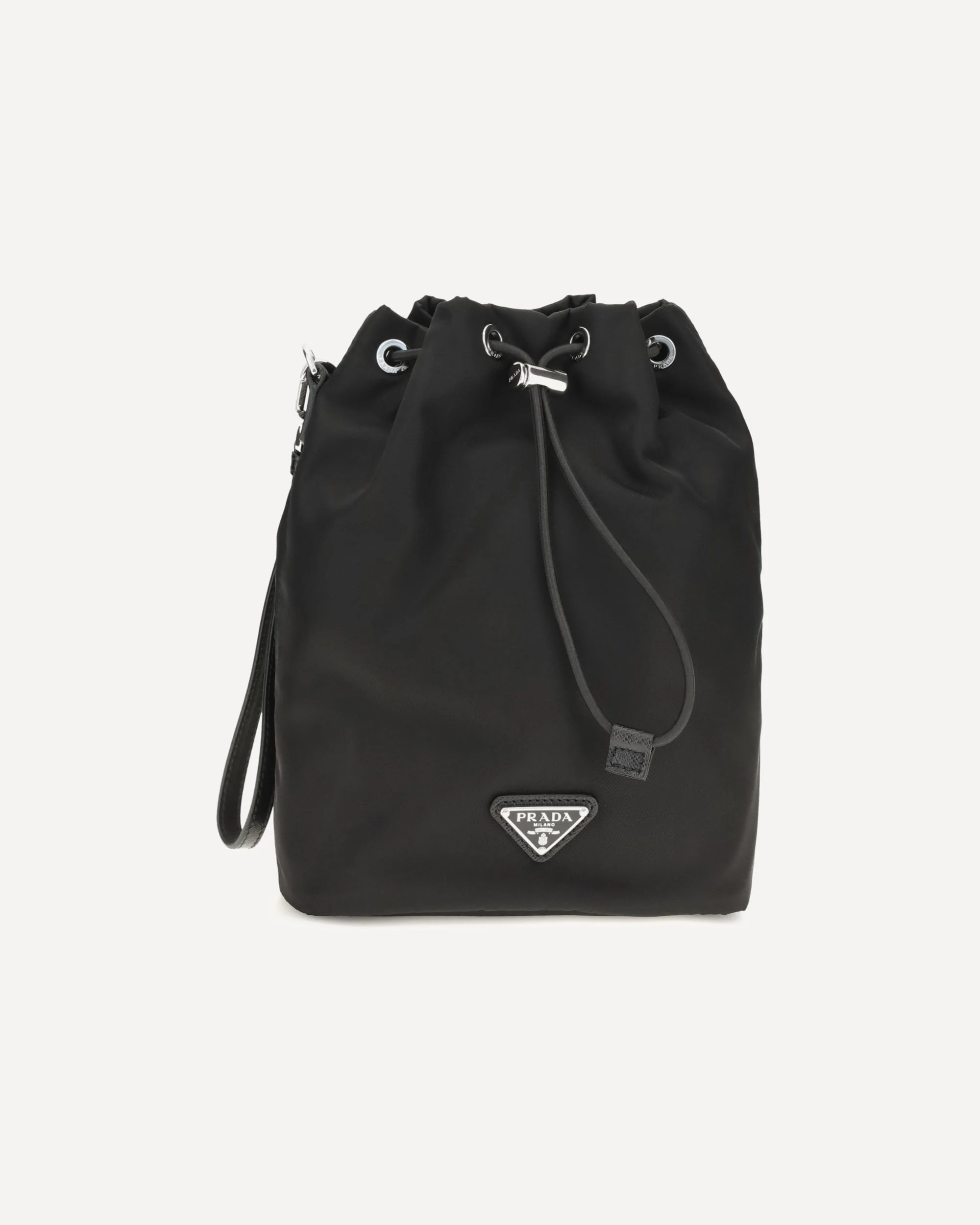 Re-Nylon and Saffiano leather Bucket Bag - 1
