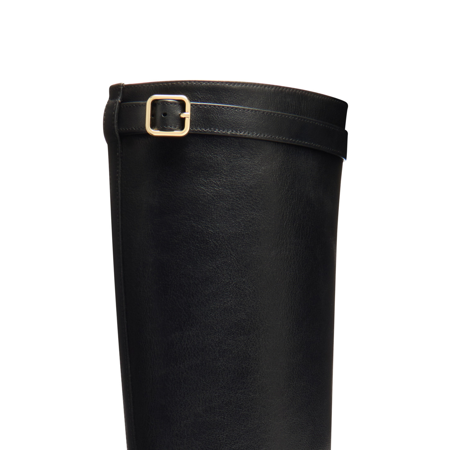 Women's black leather high-heel boot - 5