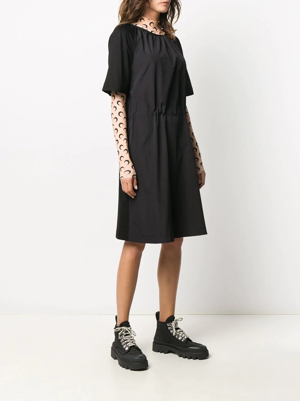 short sleeve poplin dress - 3