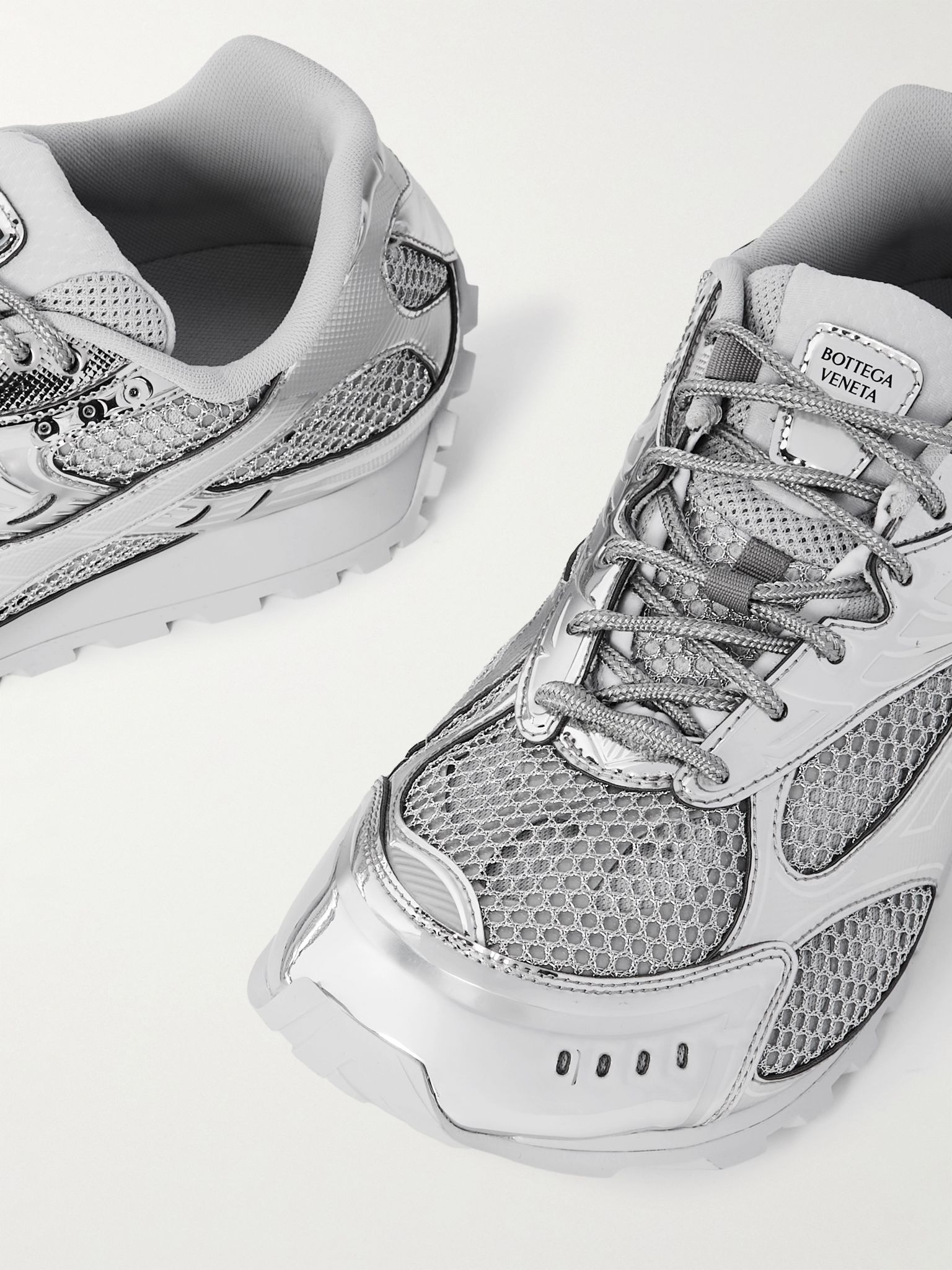 Orbit Metallic Rubber and Mesh Sneakers Gray - 6