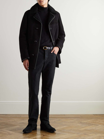 TOM FORD Leather-Trimmed Shearling Peacoat outlook