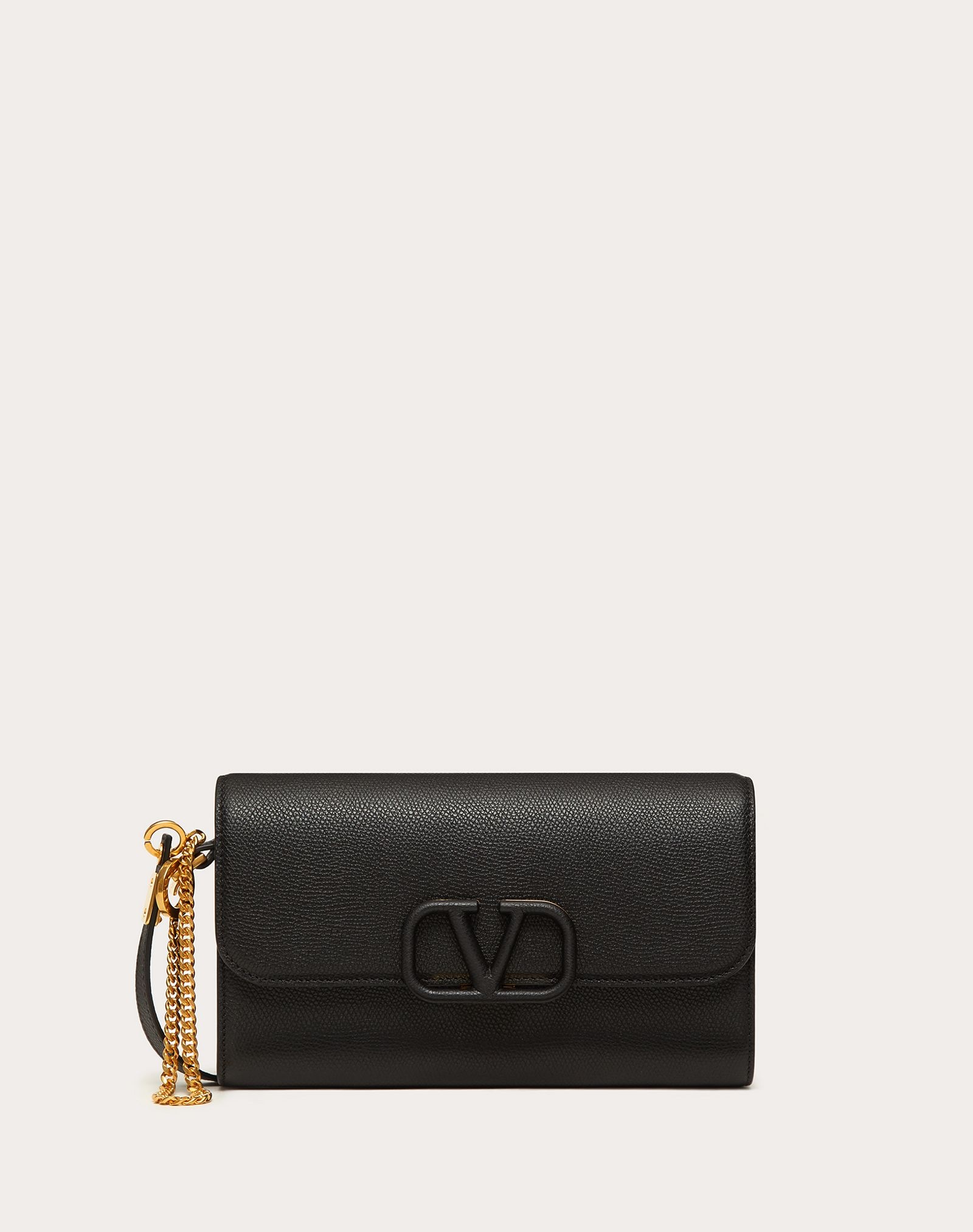 VSLING Grainy Calfskin Clutch with Shoulder Strap - 1