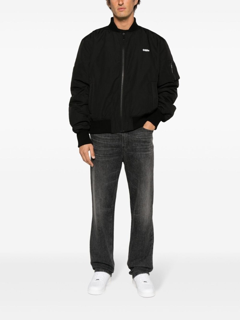 032c logo-print zip-up bomber jacket outlook