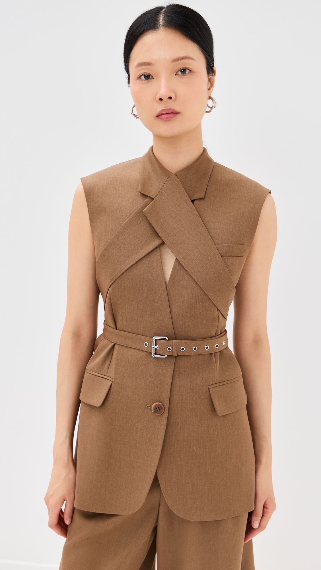 Sleeveless Criss Cross Jacket - 6
