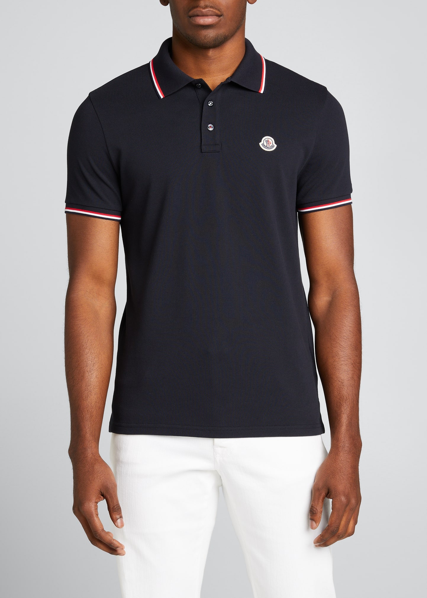 Men's Classic Tipped Polo Shirt w/ Logo Patch - 3