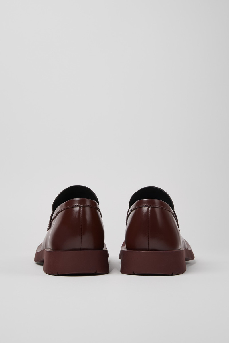 CAMPERLAB Burgundy Leather Loafers outlook