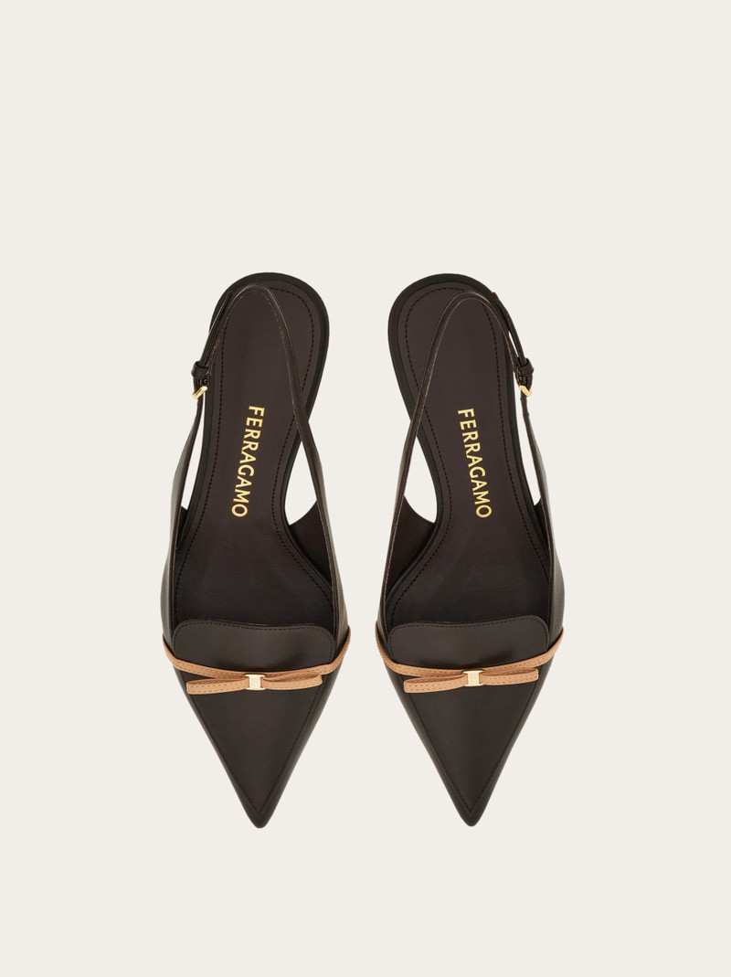 FERRAGAMO Slingback with bow mini bow detail outlook