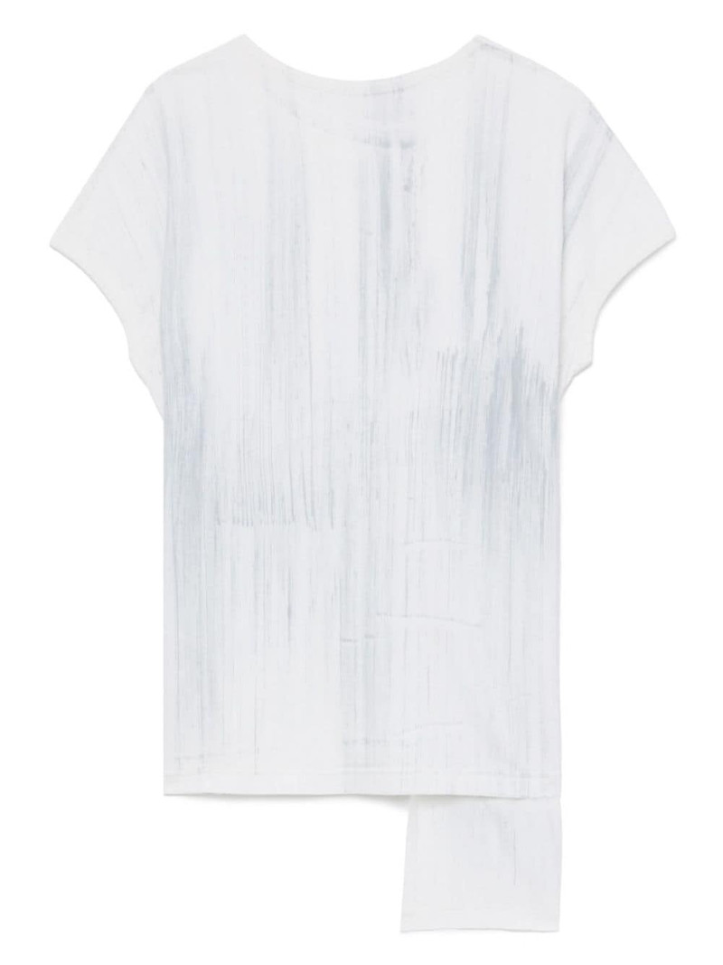 asymmetric-hem cotton T-shirt 6