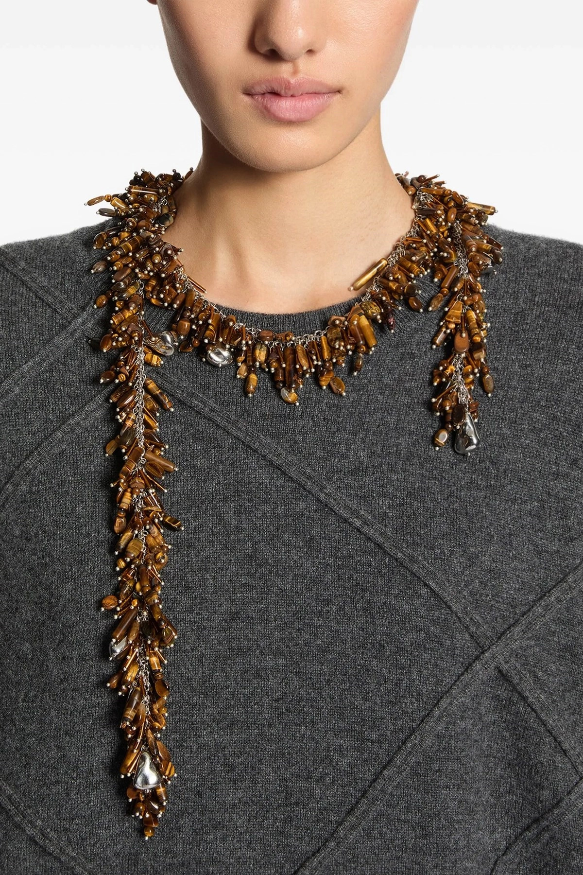 'Embroidered Scarf' necklace - 2