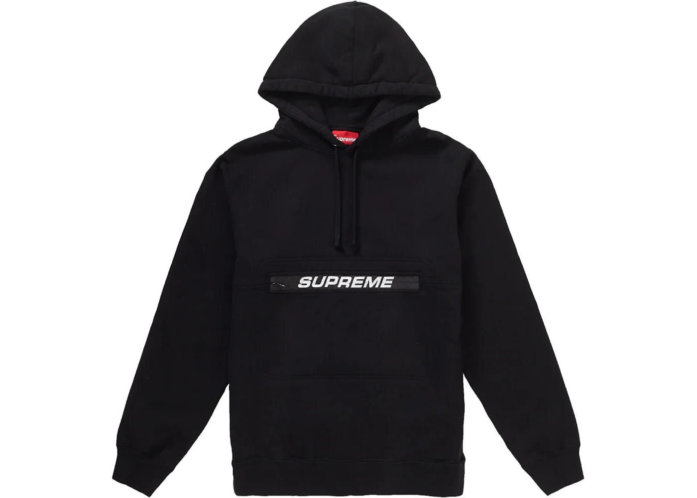 Supreme Zip Pouch Hooded Sweatshirt Black - 1