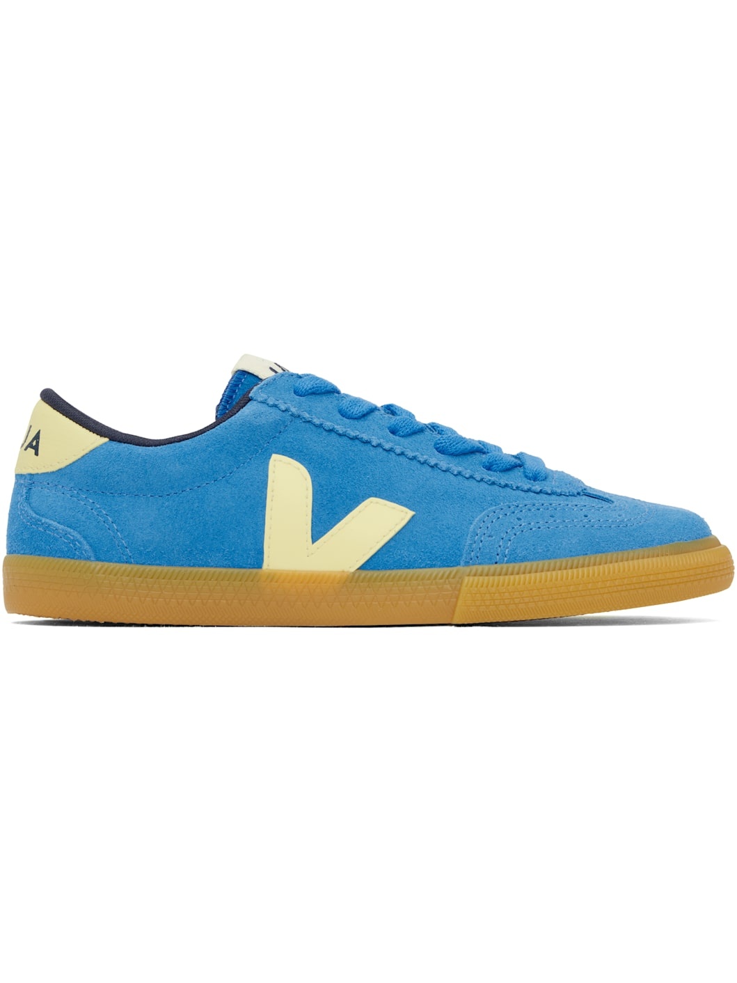 Blue & Yellow Volley Suede Sneakers - 1