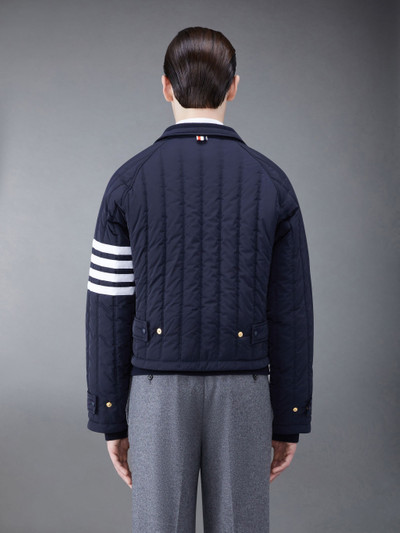 Thom Browne Poly Twill Quilted 4-Bar Cropped Driver Jacket outlook