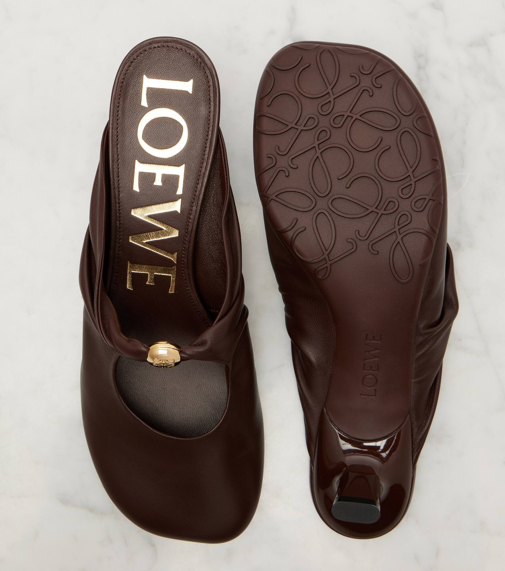 Pebble 45 leather mules - 5